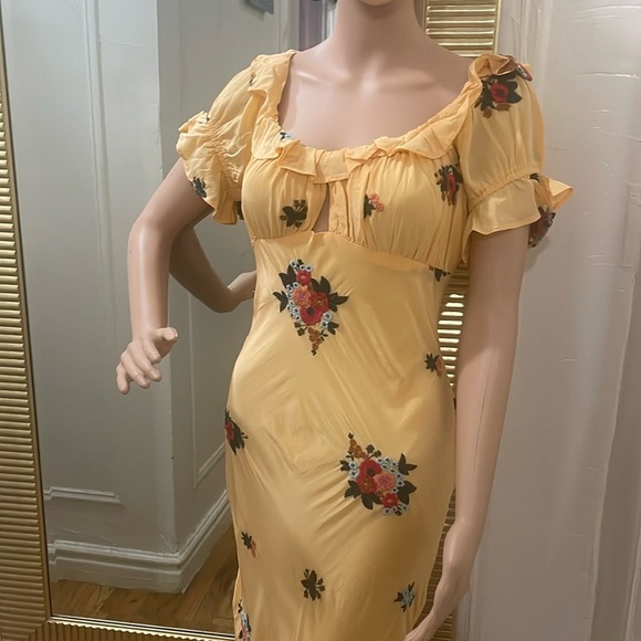 Free people Bali Santa Cruz floral embroidered puff sleeve maxi dress - Picture 9 of 16